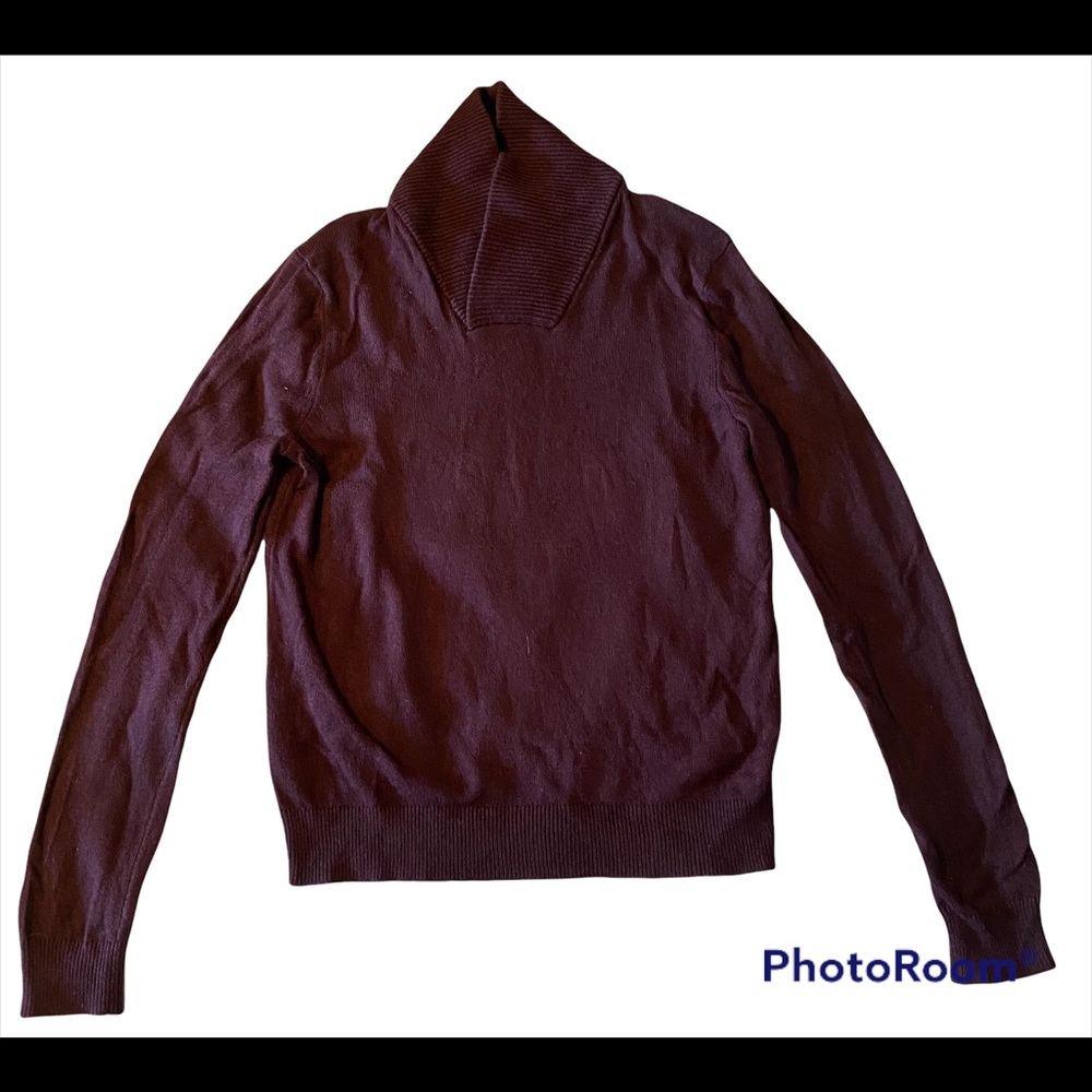 Banana Republic Shawl Collar Long Sleeve Burgandy Sweater - Men’s Medium